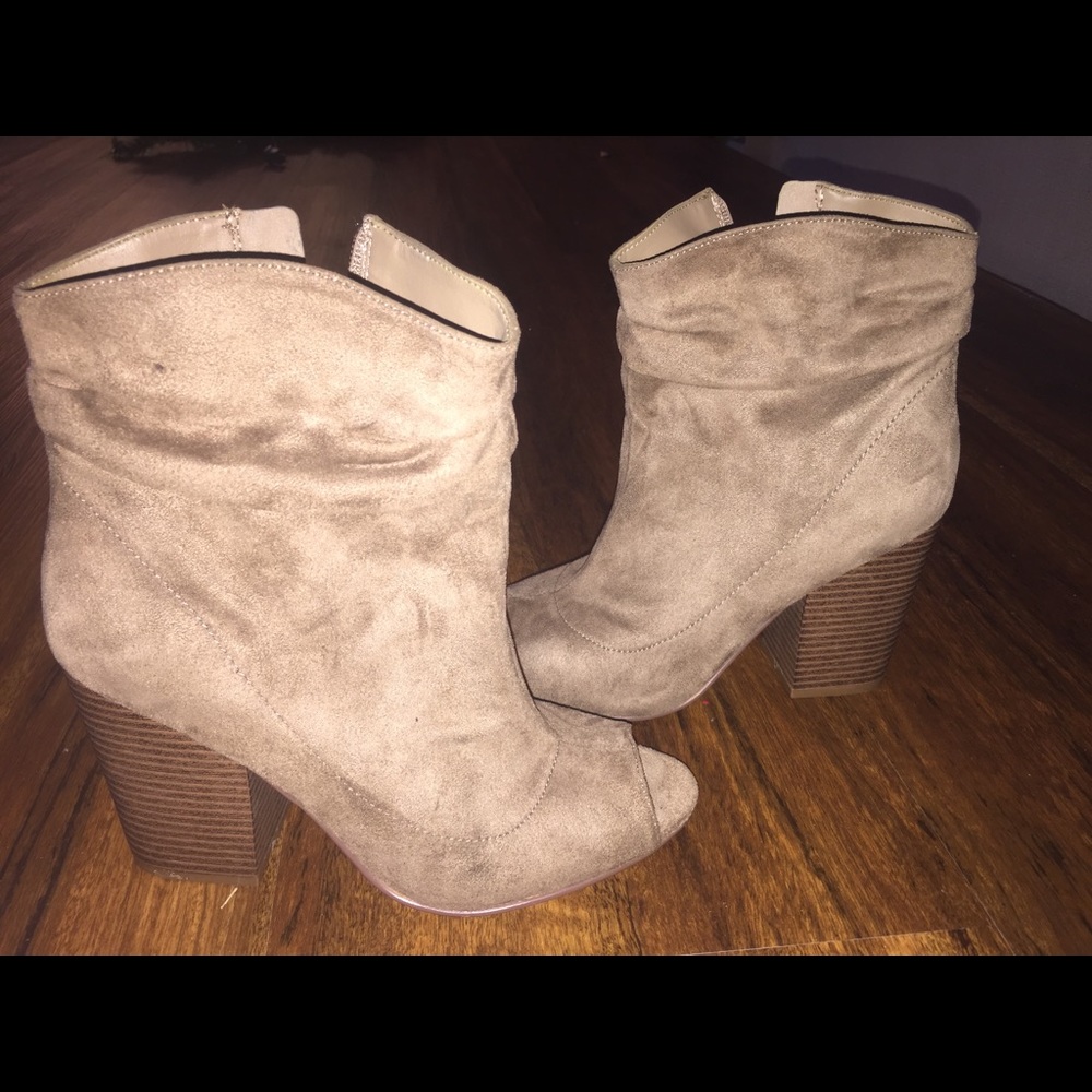 Open toe booties